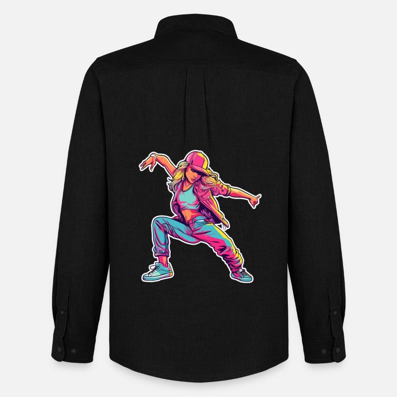 Retro Comic B-Girl - Männer Oxford Hemd von Stanley/Stella - Schwarz