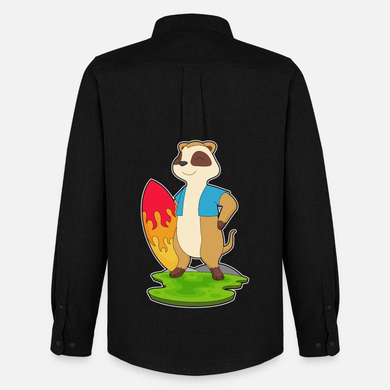 Erdmännchen Surfer Surfbrett - Männer Oxford Hemd von Stanley/Stella - Schwarz