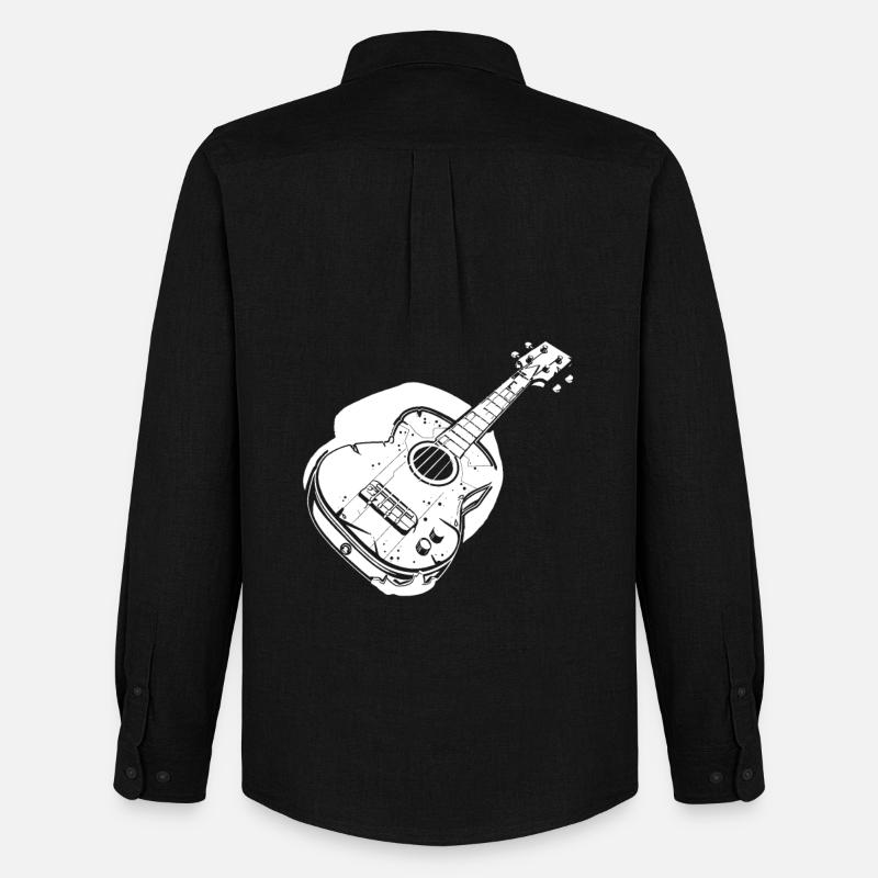 Ukulele Grafik - Männer Oxford Hemd von Stanley/Stella - Schwarz