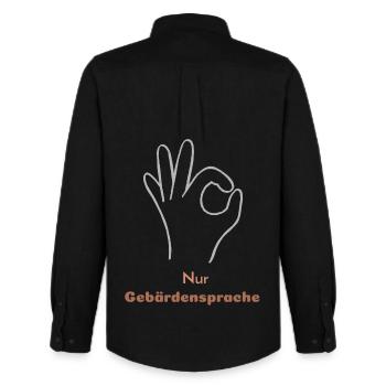 Sign language only - Men's Oxford Shirt by Stanley/Stella - black - Back - AI Model Male 185 dark (185cm)