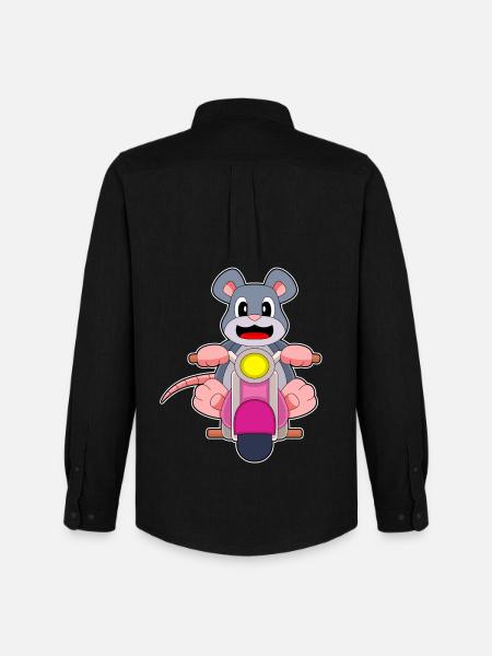 Mouse Motorcycle - Men's Oxford Shirt by Stanley/Stella - black