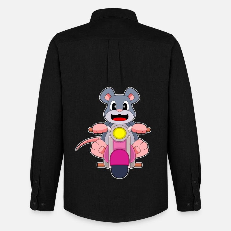 Maus Motorrad - Männer Oxford Hemd von Stanley/Stella - Schwarz