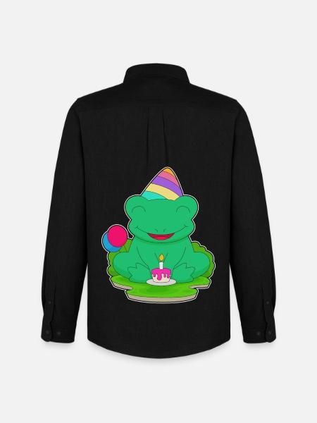 Frog Birthday Party Hat - Men's Oxford Shirt by Stanley/Stella - black