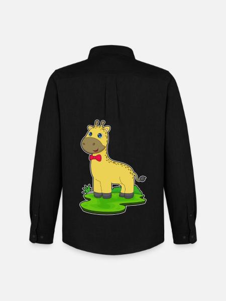 Giraffe Schleife - Männer Oxford Hemd von Stanley/Stella - Schwarz