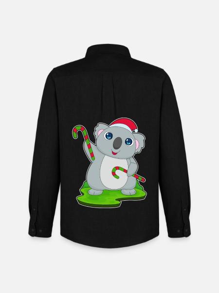 Canne de Noël Koala - Chemise Oxford homme Stanley/Stella - noir