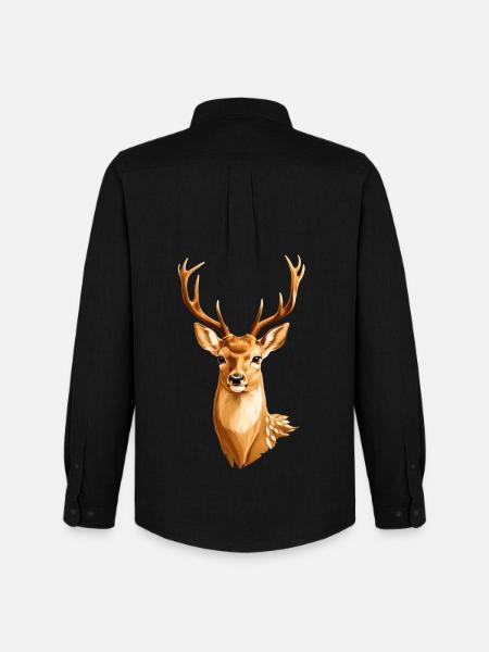 Cerf doré - Chemise Oxford homme Stanley/Stella - noir