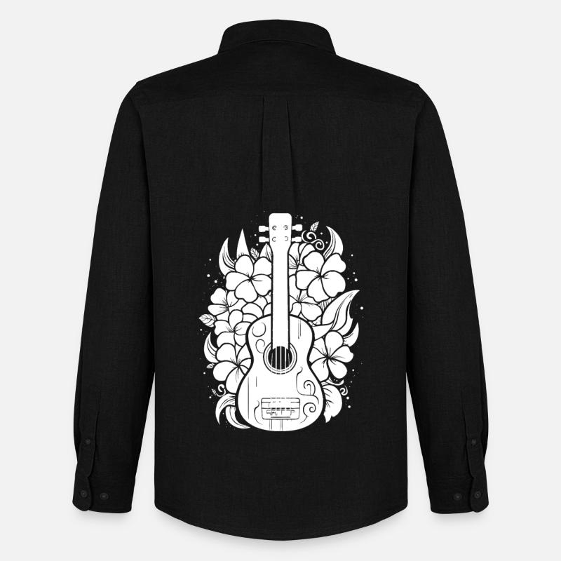 Cartoon Ukulele - Männer Oxford Hemd von Stanley/Stella - Schwarz