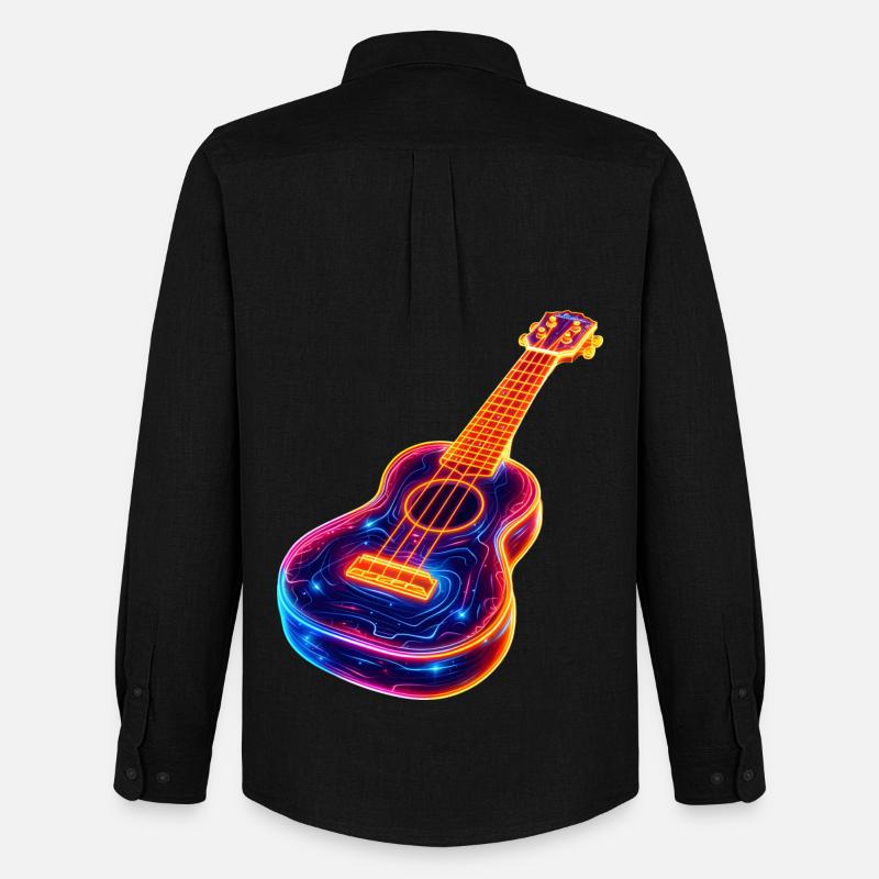 Ukulele Synthwave - Men's Oxford Shirt by Stanley/Stella - black