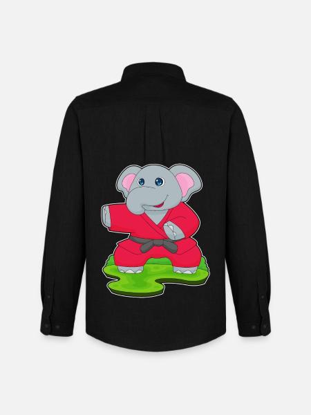 Elephant Karate Martial Arts - Men's Oxford Shirt by Stanley/Stella - black