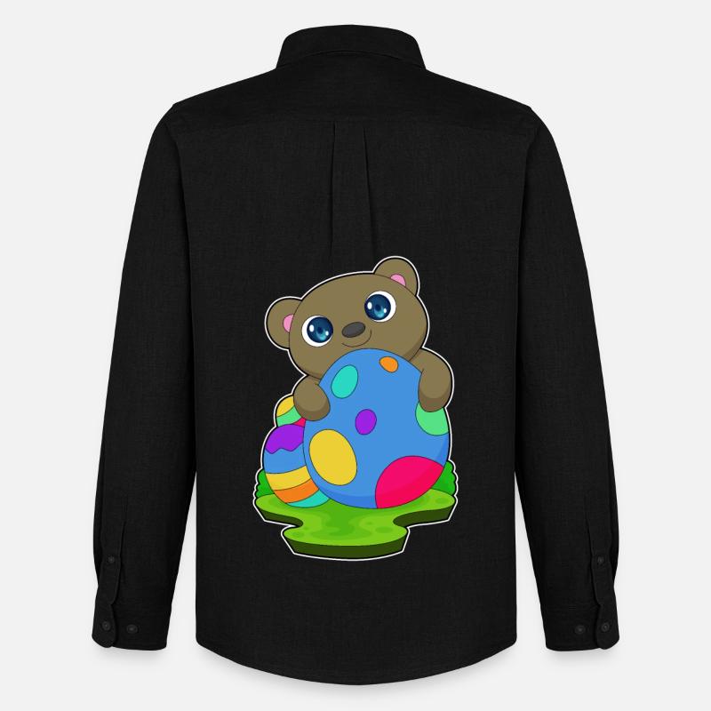 Bär Ostern Ostereier - Männer Oxford Hemd von Stanley/Stella - Schwarz