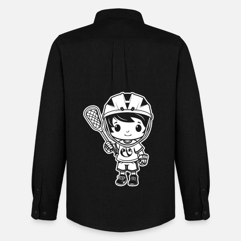 Lacrosse Junge - Männer Oxford Hemd von Stanley/Stella - Schwarz