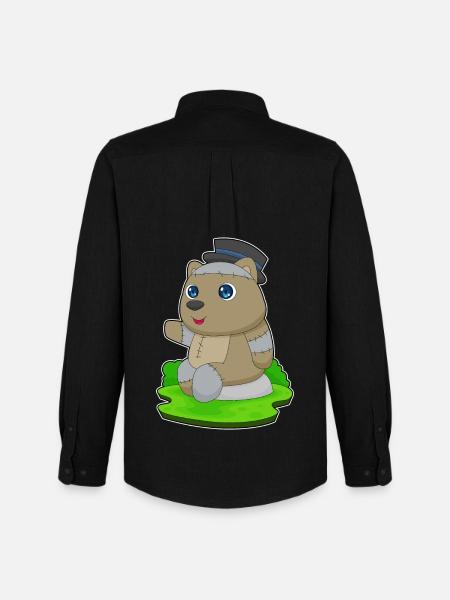 Bear Halloween Zombie - Men's Oxford Shirt by Stanley/Stella - black