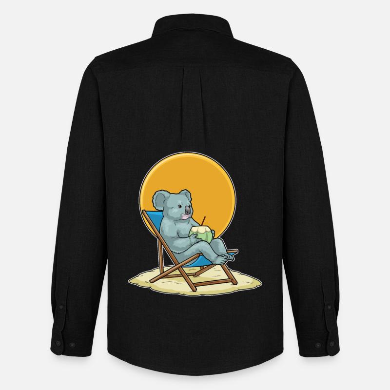 Koala Sommer Liege - Männer Oxford Hemd von Stanley/Stella - Schwarz