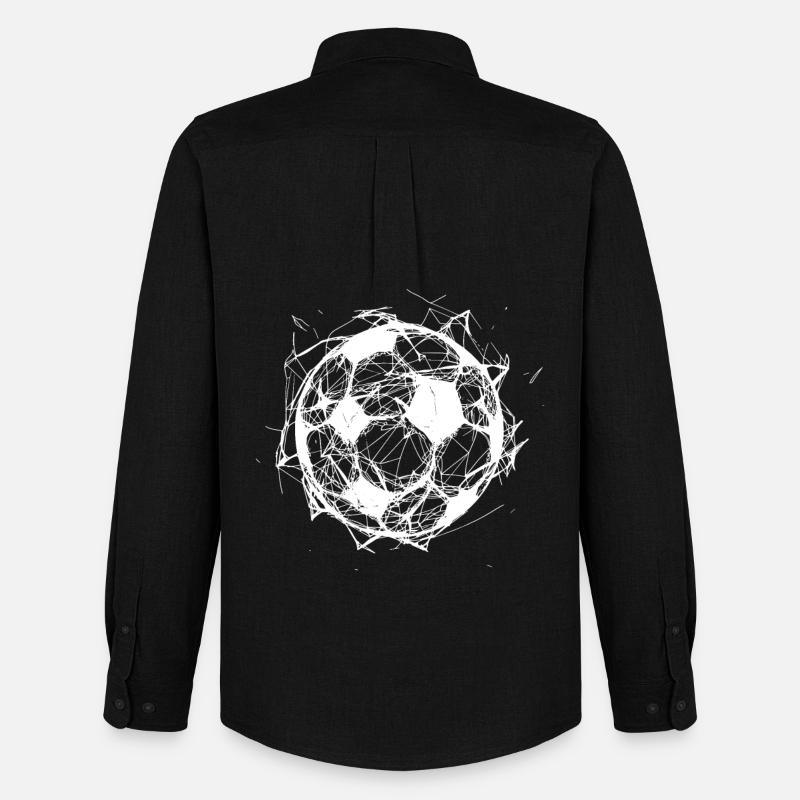 Fußball Line Art - Männer Oxford Hemd von Stanley/Stella - Schwarz