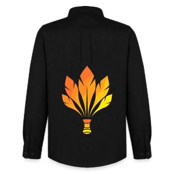 Badminton - Men's Oxford Shirt by Stanley/Stella - black - Back - AI Model Male 185 dark (185cm)