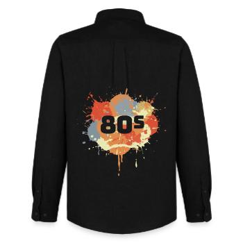 80er Jahre Farbe Graffiti - Männer Oxford Hemd von Stanley/Stella - Schwarz - Hinten - AI Model Male 185 dark (185cm)