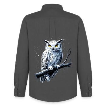 hibou chouette chouette chouette hibou hibou mignons hiboux - Chemise Oxford homme Stanley/Stella - charbon - Dos - AI Model Male 185 dark (185cm)