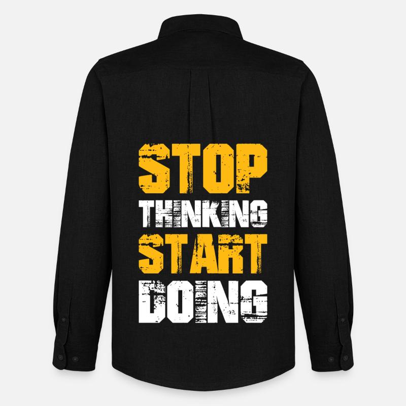 stop thinking start doing - Men's Oxford Shirt by Stanley/Stella - black