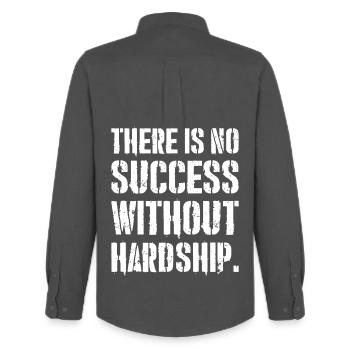 there is no success without hardship - Men's Oxford Shirt by Stanley/Stella - anthracite - Back - AI Model Male 185 dark (185cm)