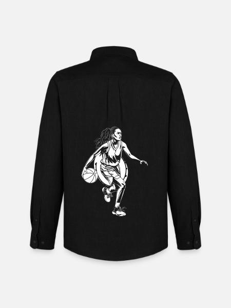 Basketball Player Sketch - Men's Oxford Shirt by Stanley/Stella - black