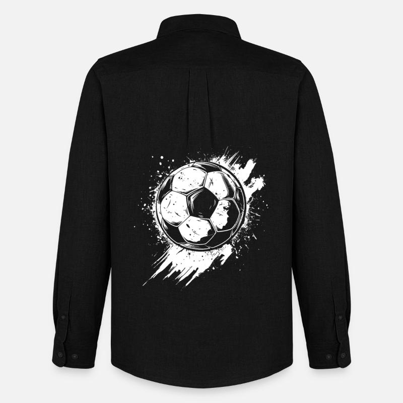 Fußball Graffiti - Männer Oxford Hemd von Stanley/Stella - Schwarz