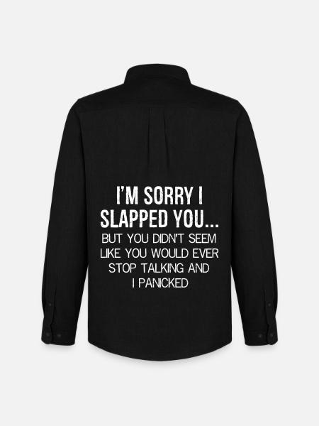 I'm sorry I slapped you - Men's Oxford Shirt by Stanley/Stella - black