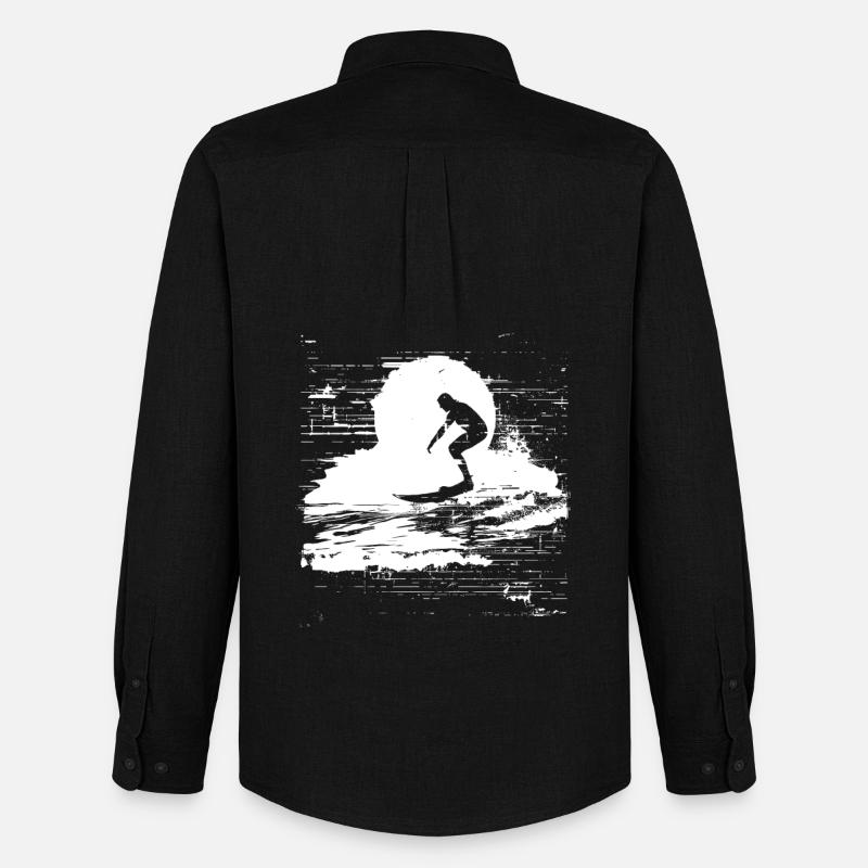 Surfing Skizze - Männer Oxford Hemd von Stanley/Stella - Schwarz