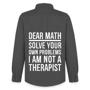Dear Math Funny Shirt - Men's Oxford Shirt by Stanley/Stella - anthracite - Back - AI Model Male 185 dark (185cm)