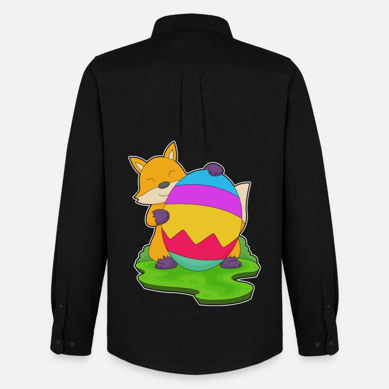 Fuchs Ostern Osterei - Männer Oxford Hemd von Stanley/Stella - Schwarz