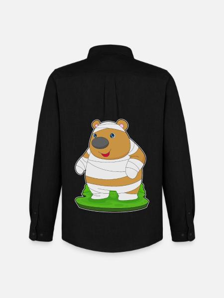 Bear Halloween Mummy - Men's Oxford Shirt by Stanley/Stella - black