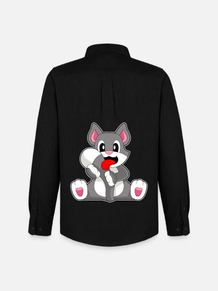 Chat drôle - Chemise Oxford homme Stanley/Stella - noir