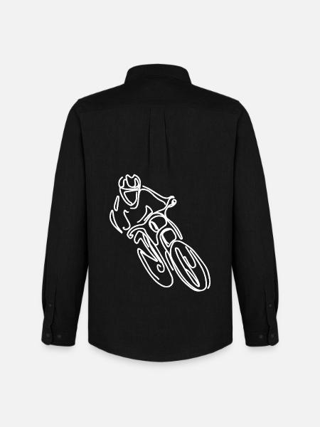 Mountain Bike Freeride Drawing - Men's Oxford Shirt by Stanley/Stella - black