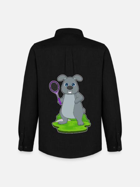 Rabbit Tennis Rackets - Men's Oxford Shirt by Stanley/Stella - black