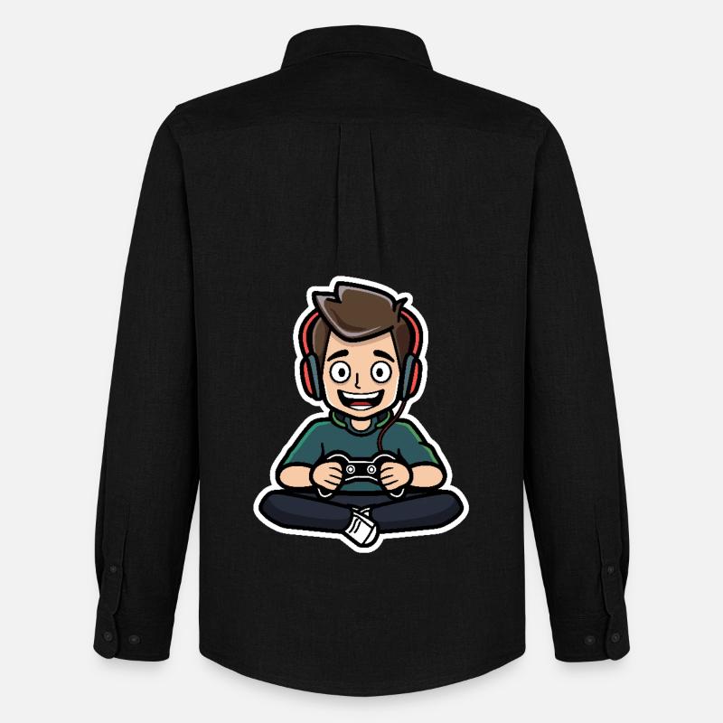 Gaming - Männer Oxford Hemd von Stanley/Stella - Schwarz