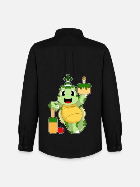 Turtle Birthday Cricket - Men's Oxford Shirt by Stanley/Stella - black