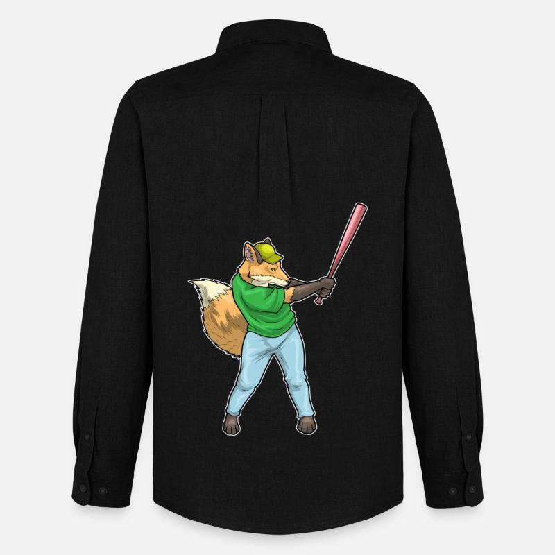 Fuchs Baseball Baseballschläger - Männer Oxford Hemd von Stanley/Stella - Schwarz