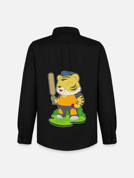 Tiger Cricket Cricket Bat - Men's Oxford Shirt by Stanley/Stella - black