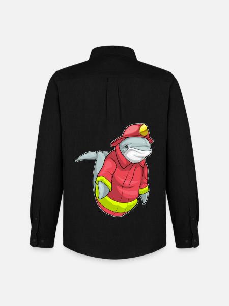 Dolphin Pompier Pompier Brigade - Chemise Oxford homme Stanley/Stella - noir