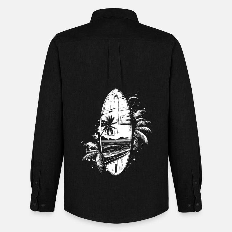 Surfbrett Porträt - Männer Oxford Hemd von Stanley/Stella - Schwarz