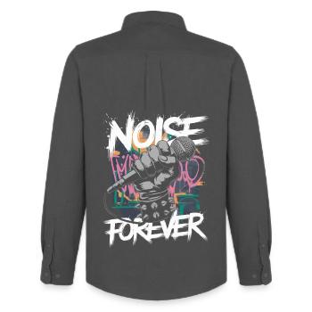 Noise Forever Punk Rock Metal Musik - Männer Oxford Hemd von Stanley/Stella - Anthrazit - Hinten - AI Model Male 185 dark (185cm)