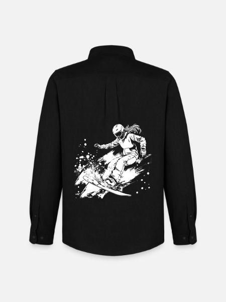 Snowboarder - Men's Oxford Shirt by Stanley/Stella - black