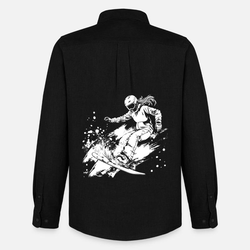 Snowboarderin - Männer Oxford Hemd von Stanley/Stella - Schwarz