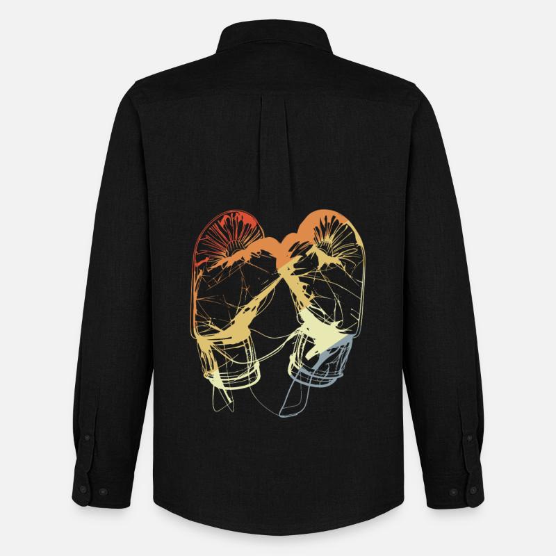 Retro Boxhandschuhe - Männer Oxford Hemd von Stanley/Stella - Schwarz