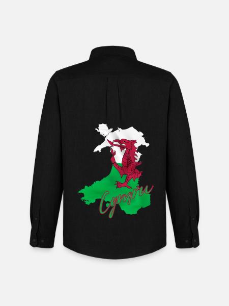 Flag of Wales, Welsh pride - Men's Oxford Shirt by Stanley/Stella - black