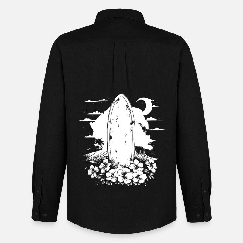 Surfbrett - Männer Oxford Hemd von Stanley/Stella - Schwarz
