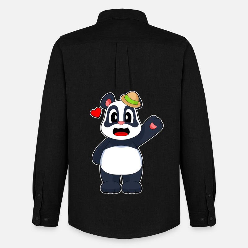 Panda Hut - Männer Oxford Hemd von Stanley/Stella - Schwarz