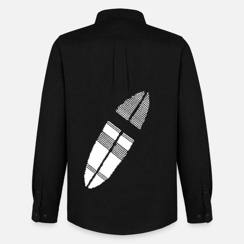 Surfbrett Pixel Grafik - Männer Oxford Hemd von Stanley/Stella - Schwarz