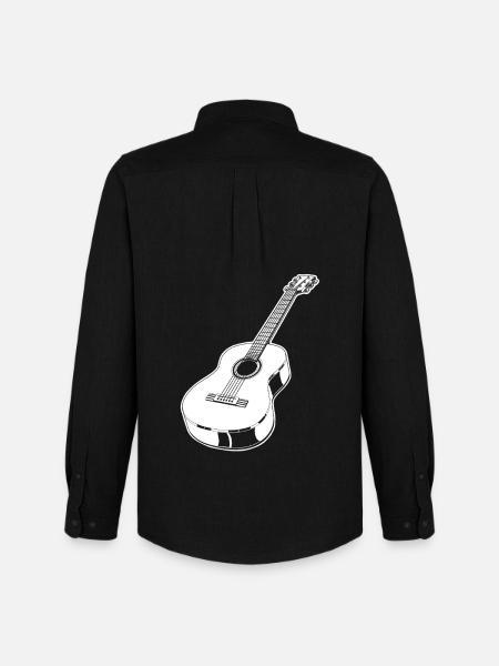 Acoustic Guitar - Men's Oxford Shirt by Stanley/Stella - black