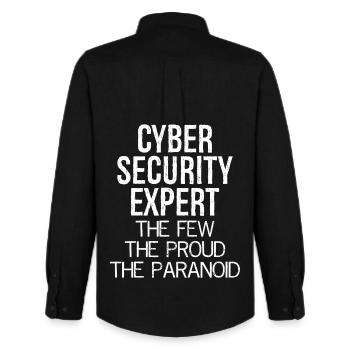 cyber security expert the few the proud paranoid - Men's Oxford Shirt by Stanley/Stella - black - Back - AI Model Male 185 dark (185cm)