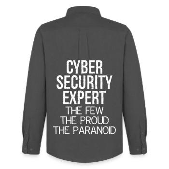 cyber security expert the few the proud paranoid - Men's Oxford Shirt by Stanley/Stella - anthracite - Back - AI Model Male 185 dark (185cm)